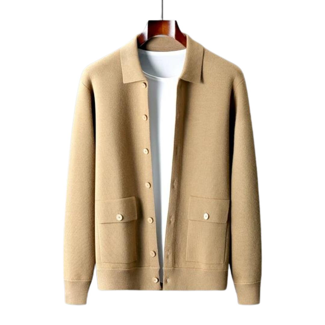 Herren Strickjacke mit Kragen – Eleganter Cardigan
