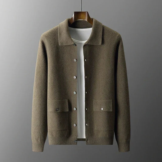 Herren Strickjacke mit Kragen – Eleganter Cardigan