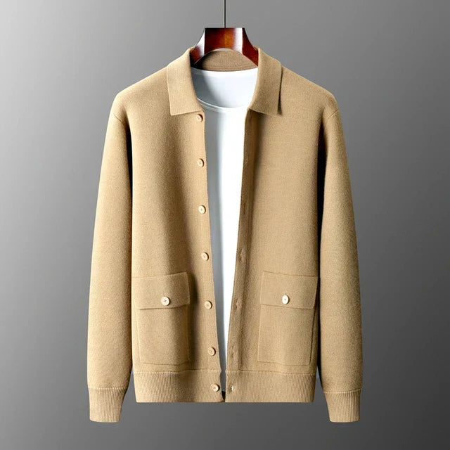 Herren Strickjacke mit Kragen – Eleganter Cardigan