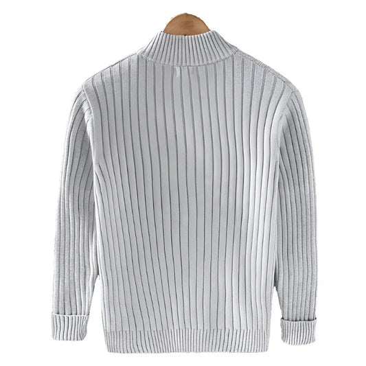 Herren Strickjacke mit Reißverschluss – Strukturierter Cardigan