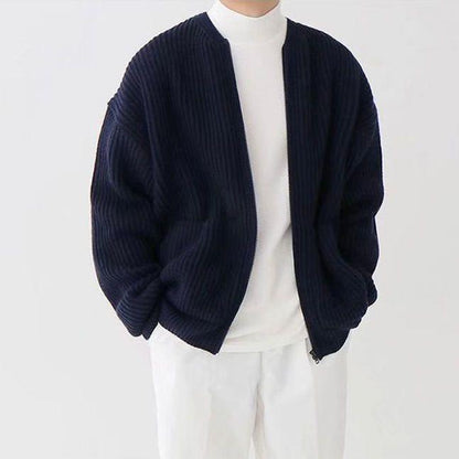 Men's Cardigan – Open Cut from Knit Blend
