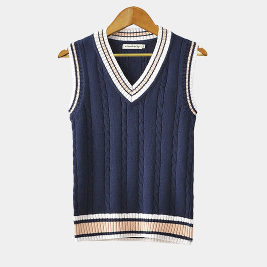 Herren Strickweste – Ärmelloser Pullover im Old Money Stil