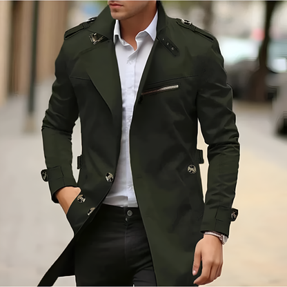 Herren Trenchcoat – Business Slim Fit – Klassischer Mantel