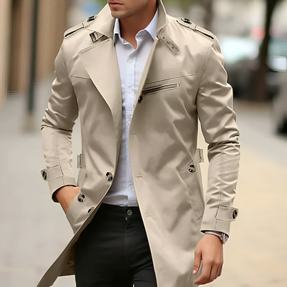 Herren Trenchcoat – Business Slim Fit – Klassischer Mantel