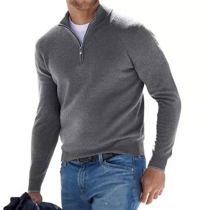 Herren V-Ausschnitt Pullover – Mit Reißverschluss & Elegant