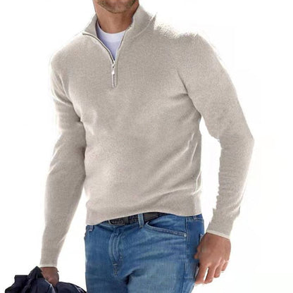 Herren V-Ausschnitt Pullover – Mit Reißverschluss & Elegant