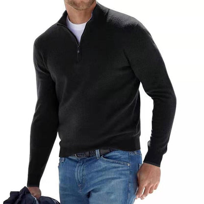 Herren V-Ausschnitt Pullover – Mit Reißverschluss & Elegant
