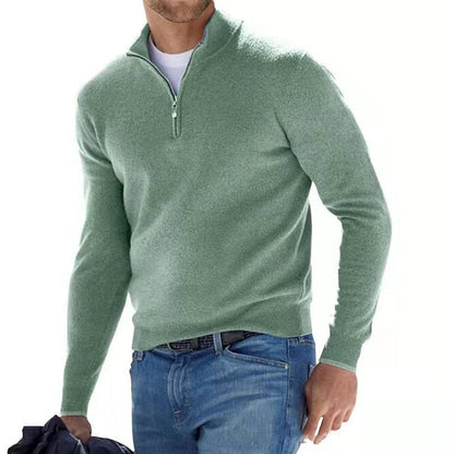 Herren V-Ausschnitt Pullover – Mit Reißverschluss & Elegant