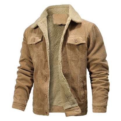 Herren Vintage Jacke mit Sherpa-Futter – Warm & Bequem für Winter