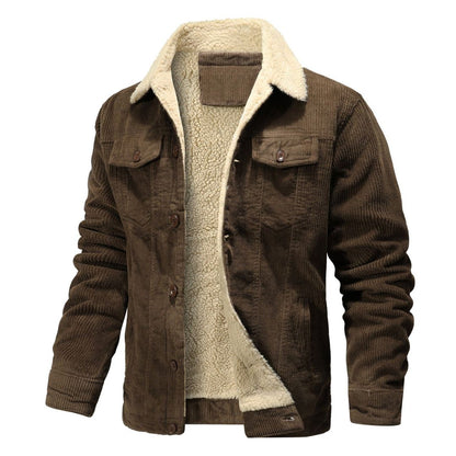 Herren Vintage Jacke mit Sherpa-Futter – Warm & Bequem für Winter
