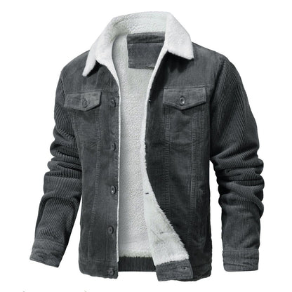 Herren Vintage Jacke mit Sherpa-Futter – Warm & Bequem für Winter