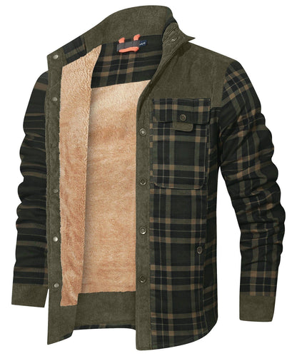 Herren warme Jacke mit Fellfutter – Bequem & Wintertauglich