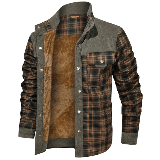 Herren warme Jacke mit Fellfutter – Bequem & Wintertauglich