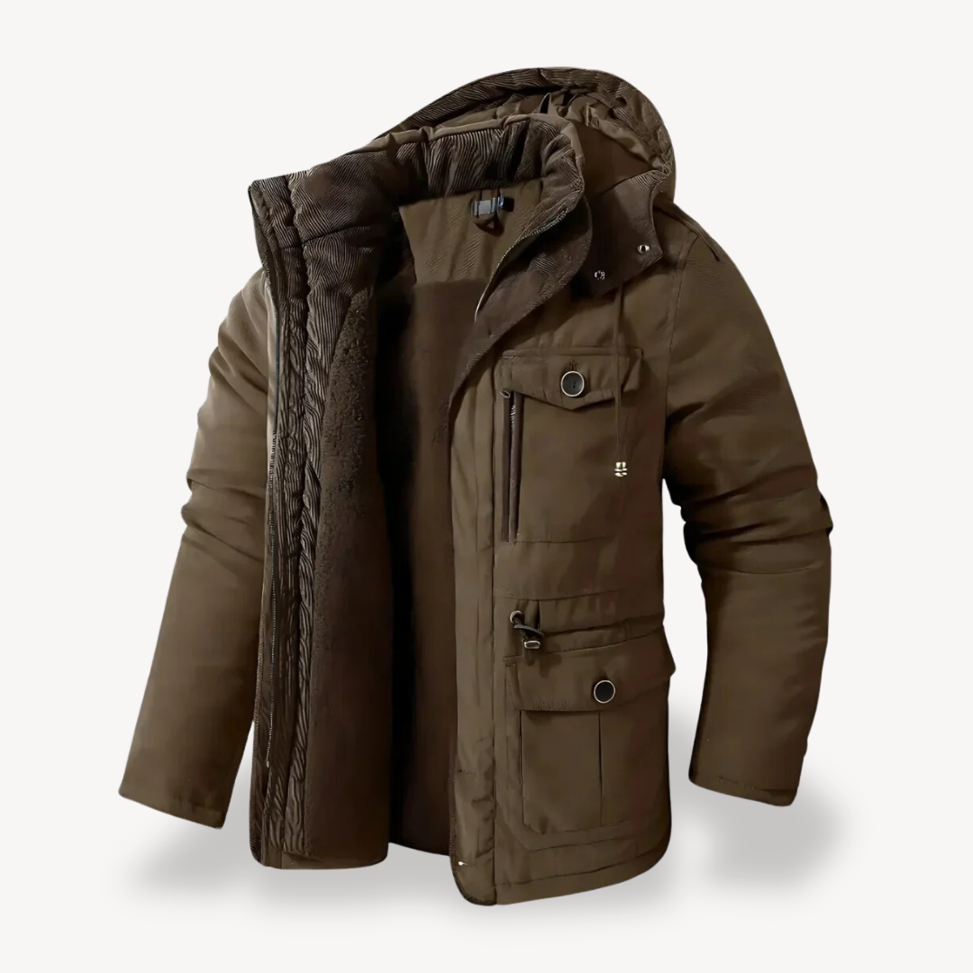 Herren Winter Parka – Wasserdichte Jacke mit Fellfutter