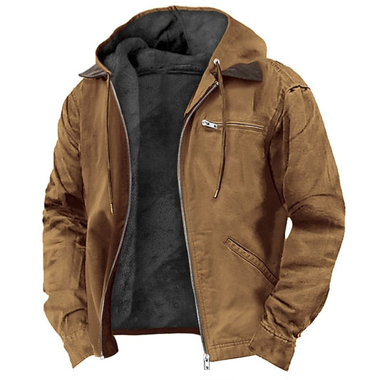 Men's winter jacket with hood – lined and comfortable