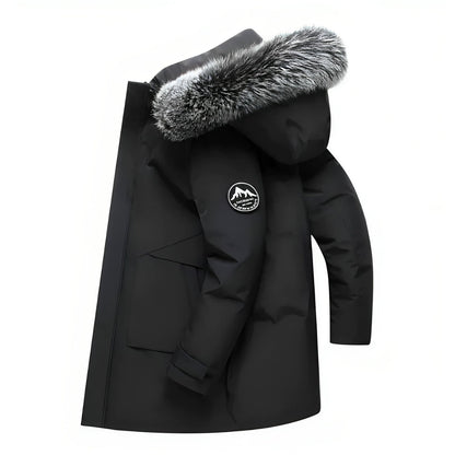 Herren Winterjacke mit Kapuze & Kunstfellkragen – Warm & Stylisch