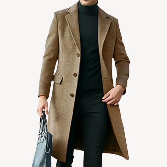 Herren Wollmantel – Klassischer Overcoat für Herbst & Winter
