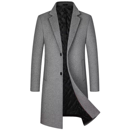 Herren Wollmantel Trenchcoat – Klassisch, Warm & Zeitlos Elegant