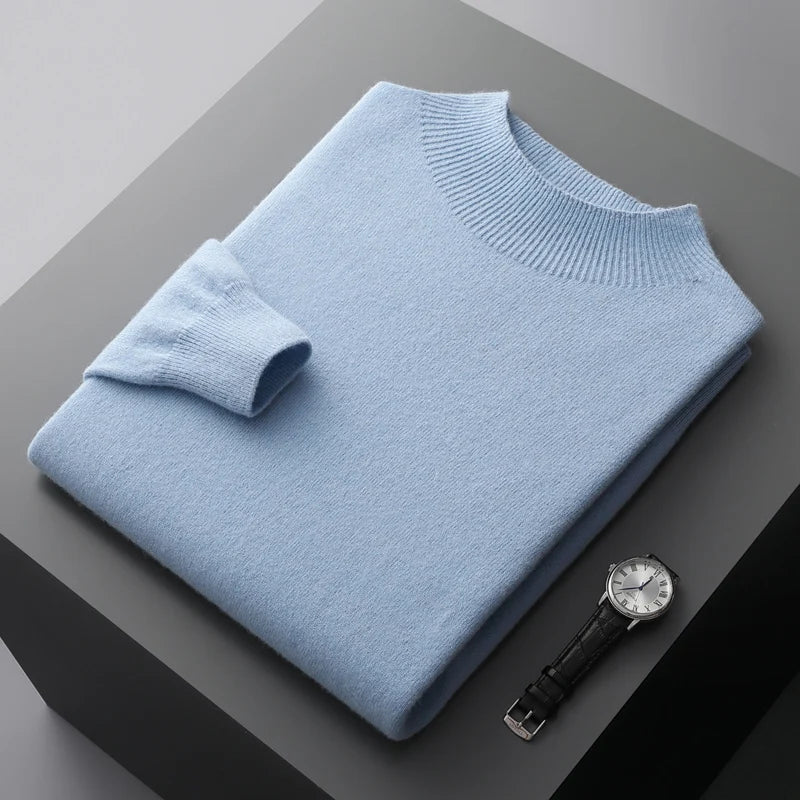 Herren Wollpullover – Premium Strick mit Rundhalsausschnitt