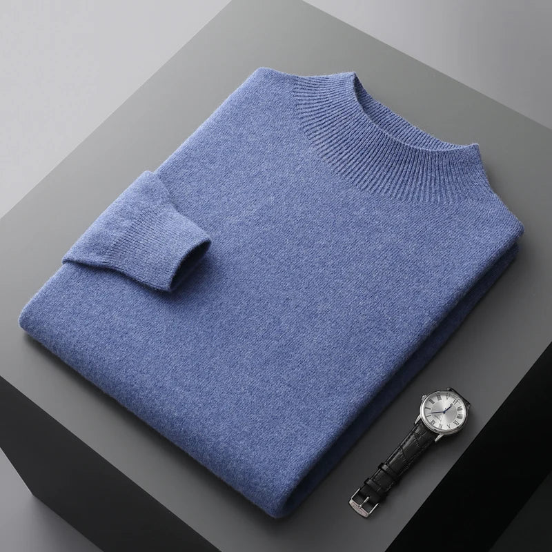 Herren Wollpullover – Premium Strick mit Rundhalsausschnitt