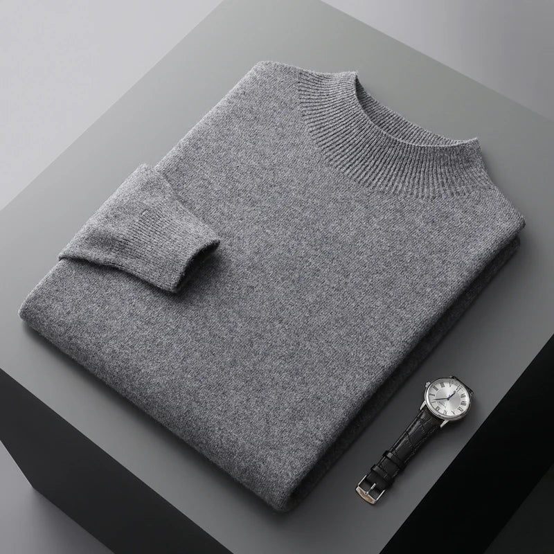 Herren Wollpullover – Premium Strick mit Rundhalsausschnitt