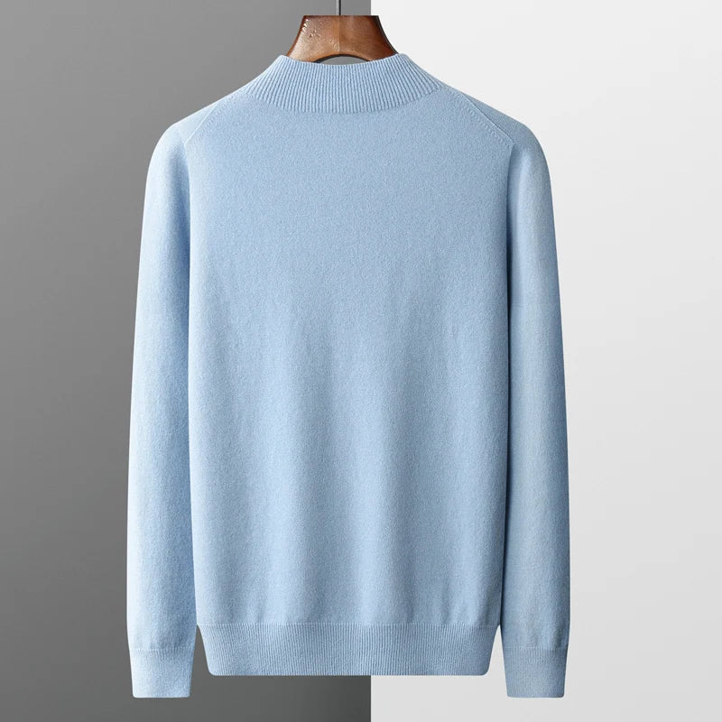 Herren Wollpullover – Premium Strick mit Rundhalsausschnitt