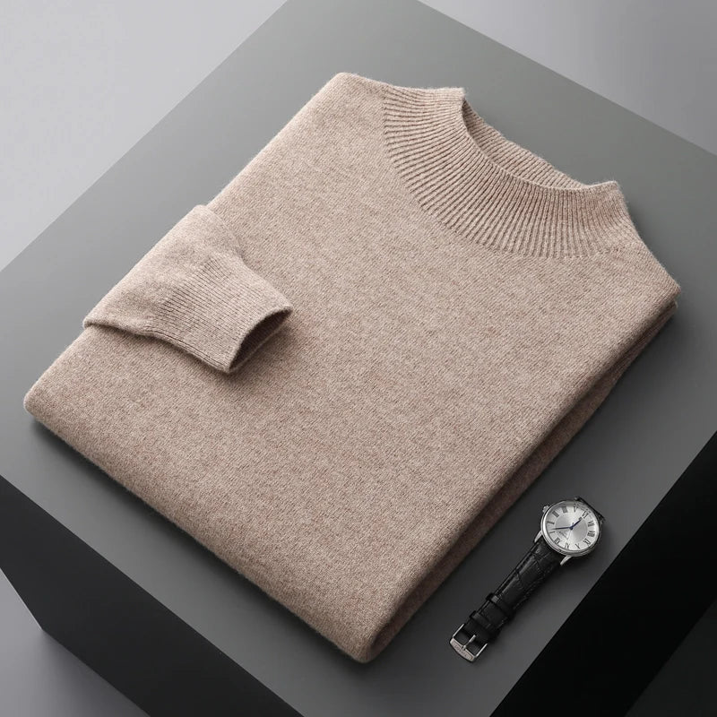 Herren Wollpullover – Premium Strick mit Rundhalsausschnitt