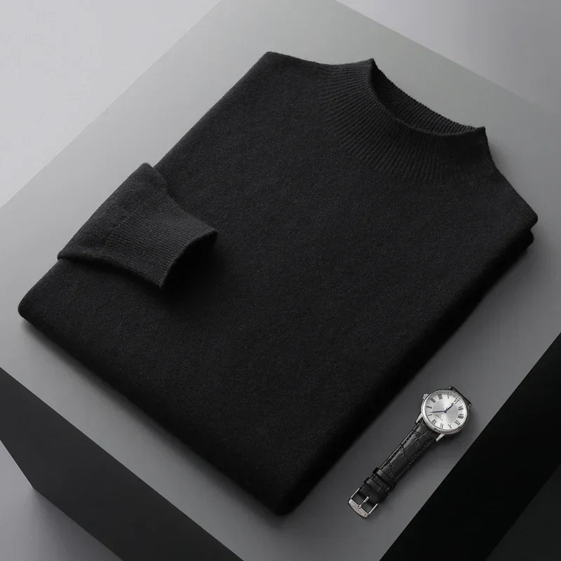 Herren Wollpullover – Premium Strick mit Rundhalsausschnitt