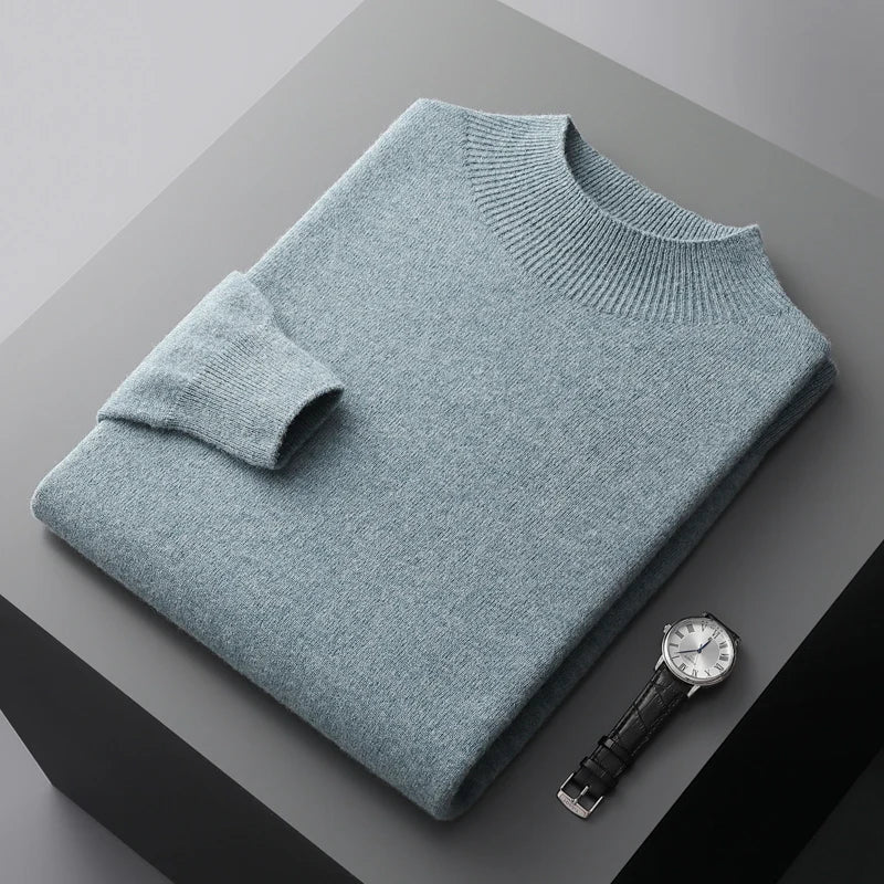 Herren Wollpullover – Premium Strick mit Rundhalsausschnitt