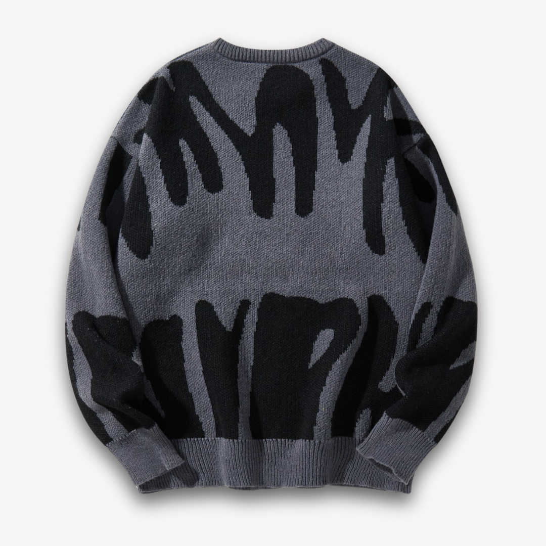 Herren Wollpullover – Strick mit Grafikmuster & Rundhals