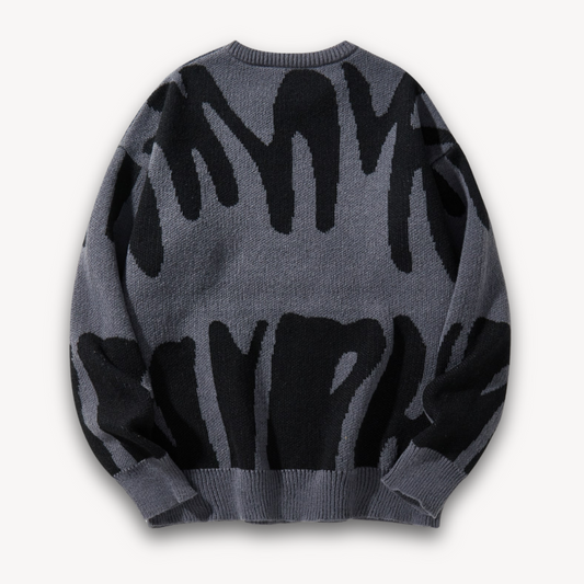 Herren Wollpullover – Strick mit Grafikmuster & Rundhals