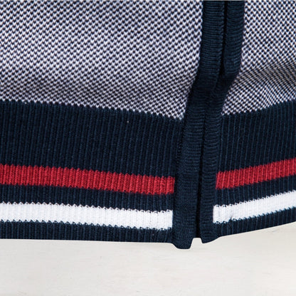 Herren Zip Jacke – Slim Fit aus Baumwollmix mit Rippkragen & Farbblock