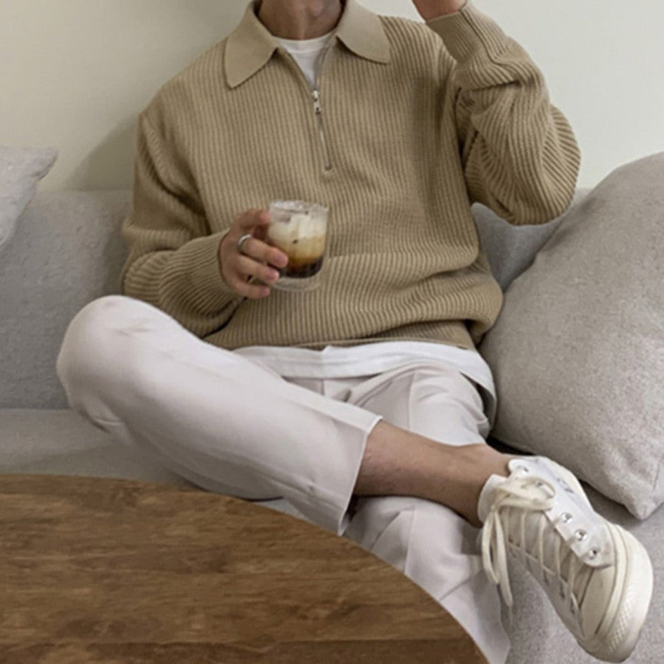 Herren Zippullover – Klassischer Old Money Stil