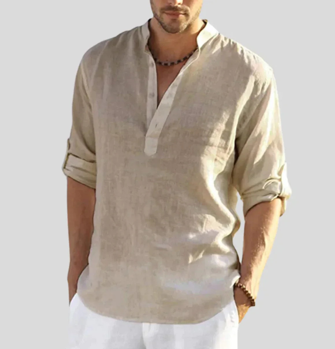 John | Elegant Men's Linen Shirt with Collar | Light, Breathable & Stylish