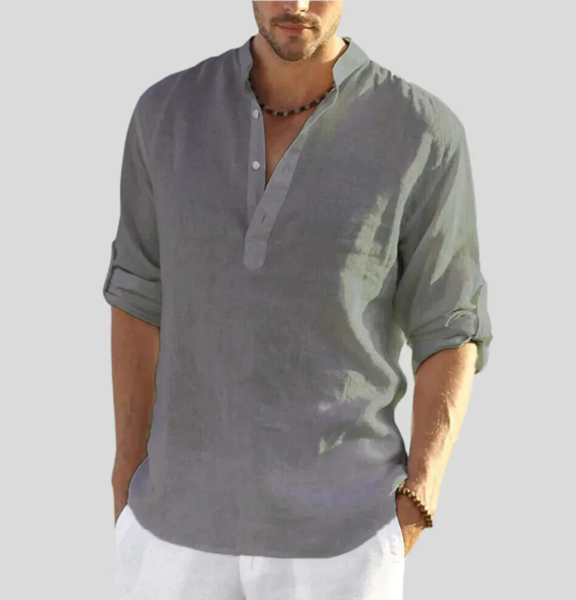 John | Elegant Men's Linen Shirt with Collar | Light, Breathable & Stylish