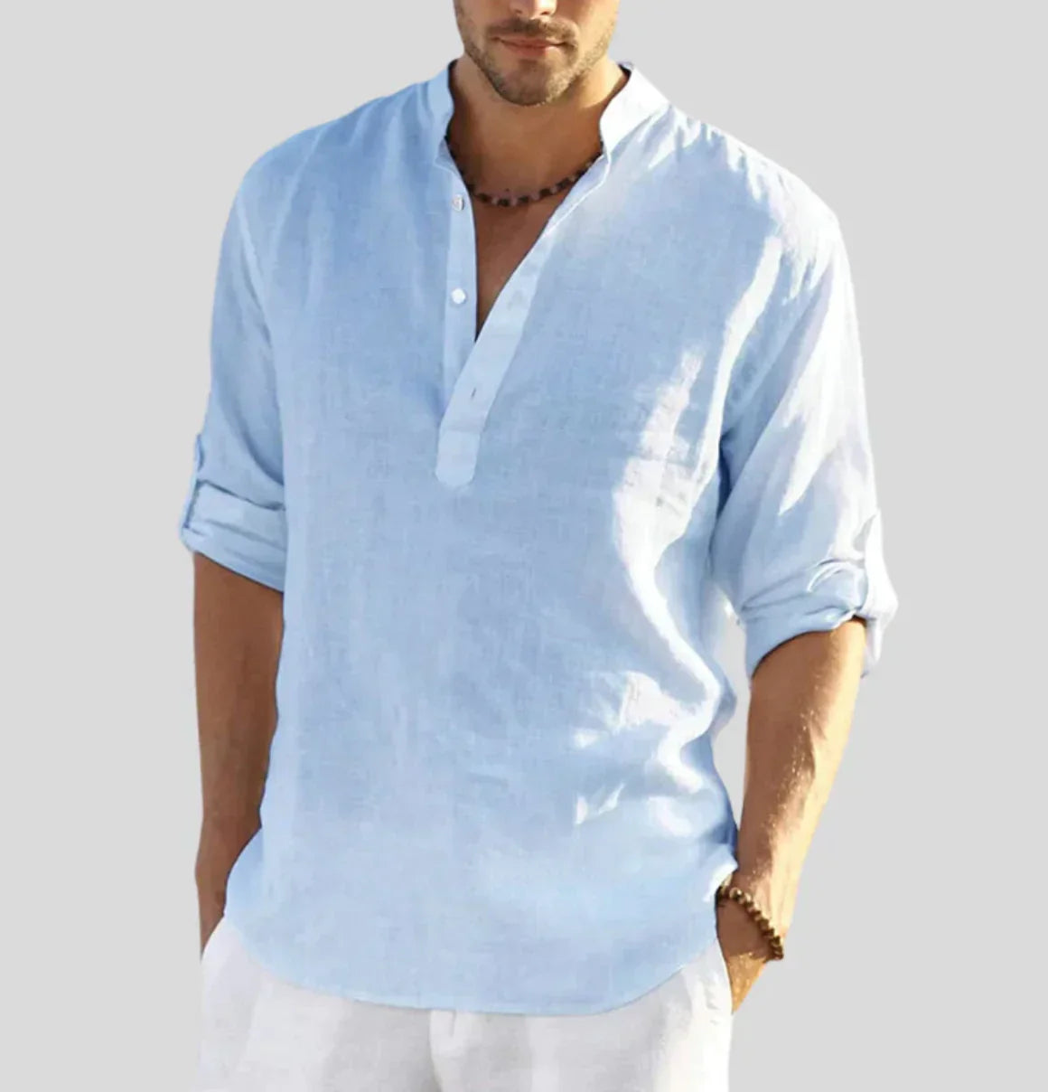 John | Elegant Men's Linen Shirt with Collar | Light, Breathable & Stylish
