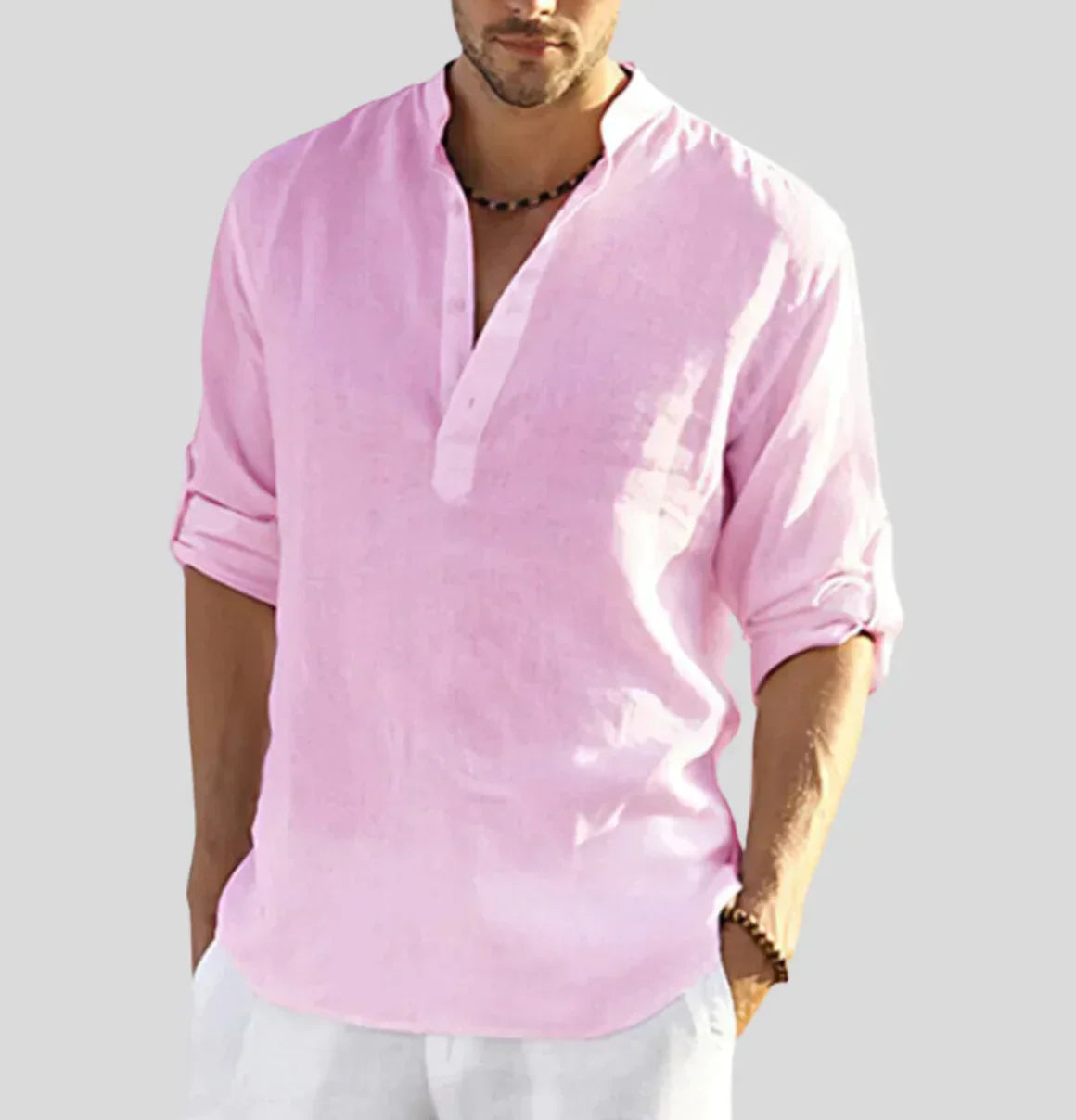 John | Elegant Men's Linen Shirt with Collar | Light, Breathable & Stylish