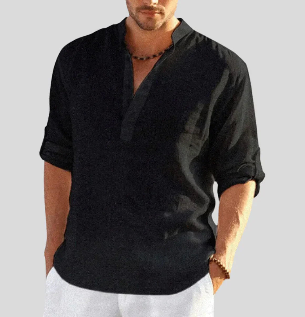 John | Elegant Men's Linen Shirt with Collar | Light, Breathable & Stylish