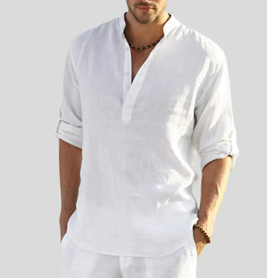 John | Elegant Men's Linen Shirt with Collar | Light, Breathable & Stylish