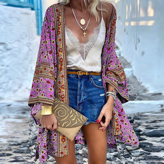Long Boho Cardigan for Women | Airy Summer Kimono with Stylish Design