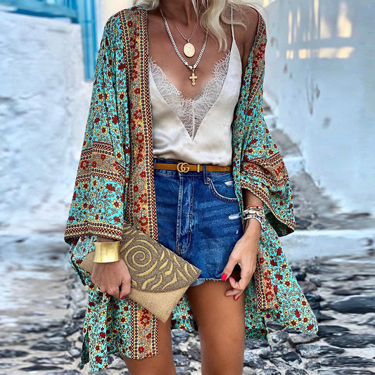 Long Boho Cardigan for Women | Airy Summer Kimono with Stylish Design
