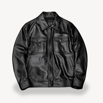 Lederjacke Herren – Klassische Jacke mit Taschen für Freizeit & Alltag