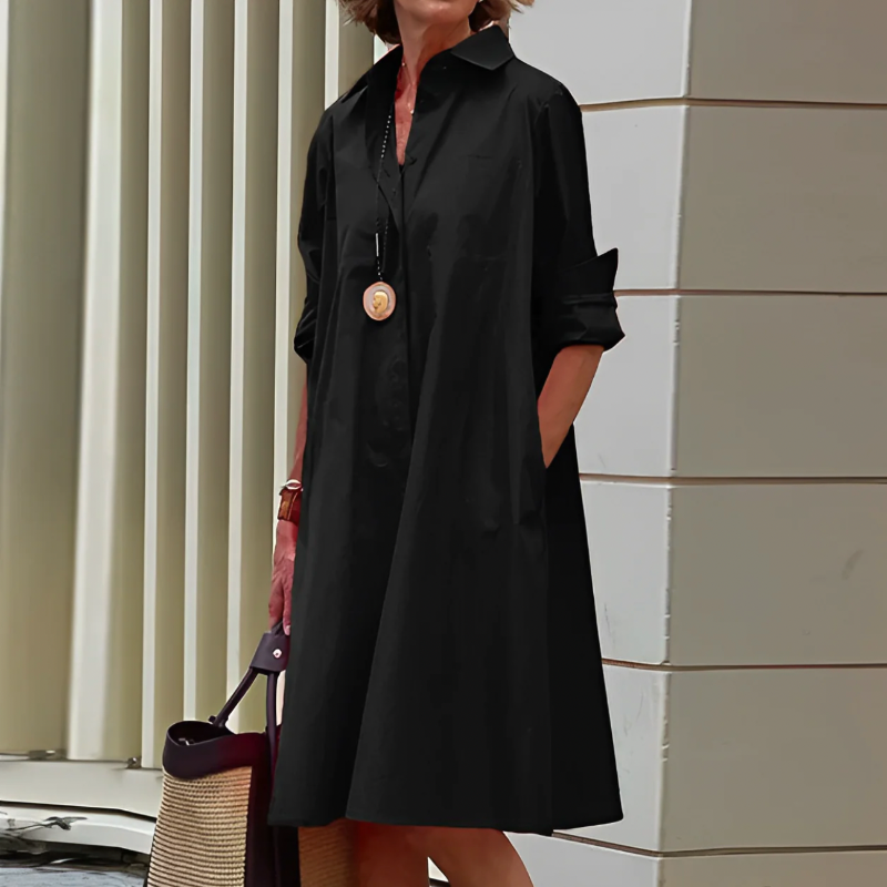 Lisbeth | Damen-Midikleid mit fließendem Schnitt und mühelosem Komfort