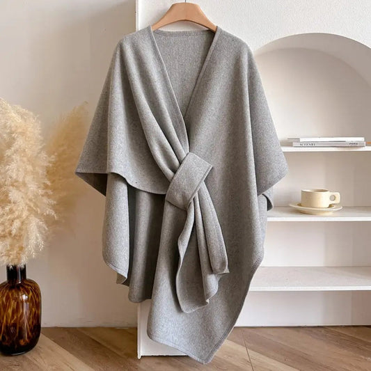 Mantel Damen – Eleganter Wickelmantel winddicht für Herbst & Winter