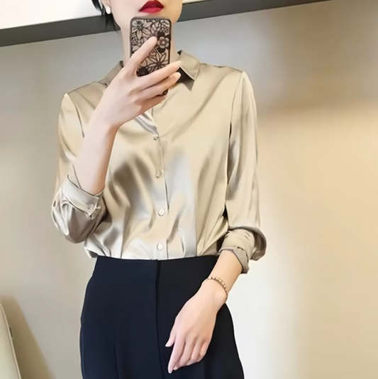 Paige | Elegante Damen-Satinbluse | Luxuriös, stilvoll & vielseitig
