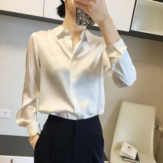 Paige | Elegante Damen-Satinbluse | Luxuriös, stilvoll & vielseitig