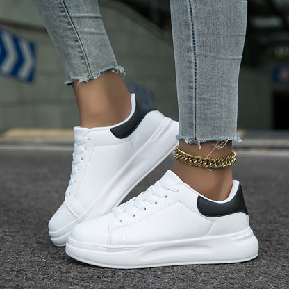 Sneaker Damen weiß – Kunstleder Low-Top Schuhe für Alltag & Freizeit