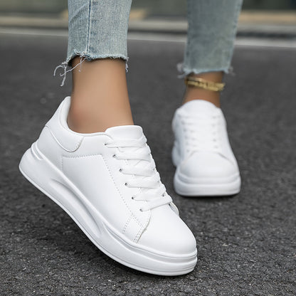 Sneaker Damen weiß – Kunstleder Low-Top Schuhe für Alltag & Freizeit