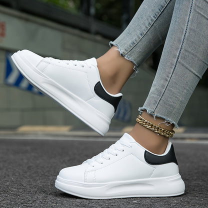 Sneaker Damen weiß – Kunstleder Low-Top Schuhe für Alltag & Freizeit