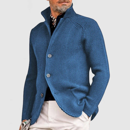 Men's Cardigan with button placket & rib pattern